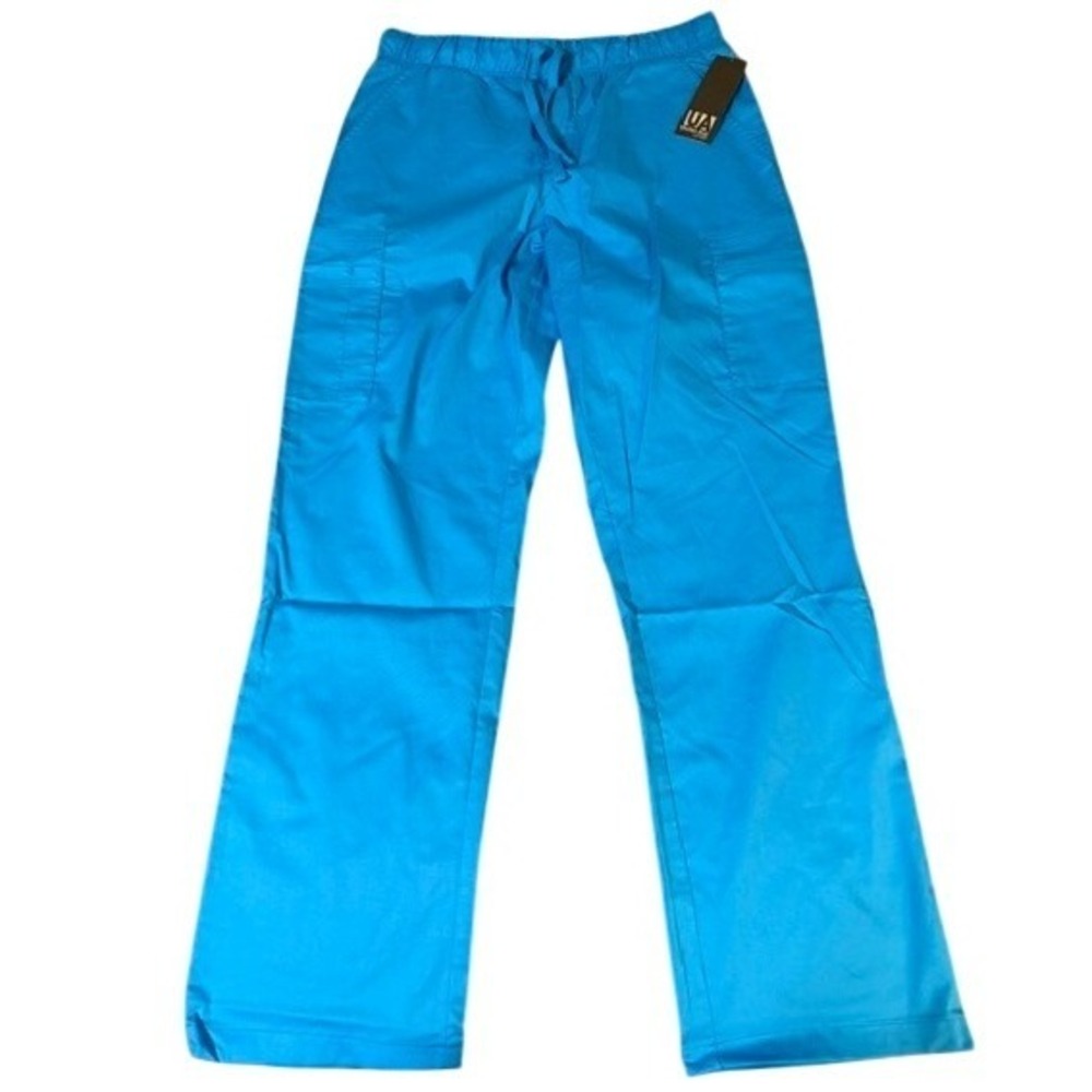 UA‎ Butter-Soft Stretch Turquoise Blue Cargo Scrub Pants BSS1144 Medium NWT